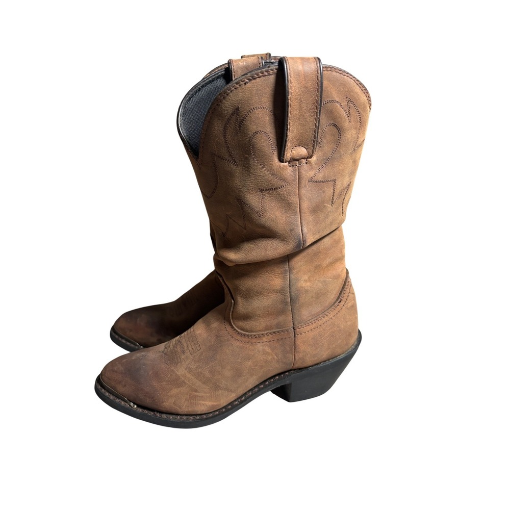 Durango Womens 6 Slouch Western Boots Brown Leather Pointed Toe Cowgirl Mid Calf